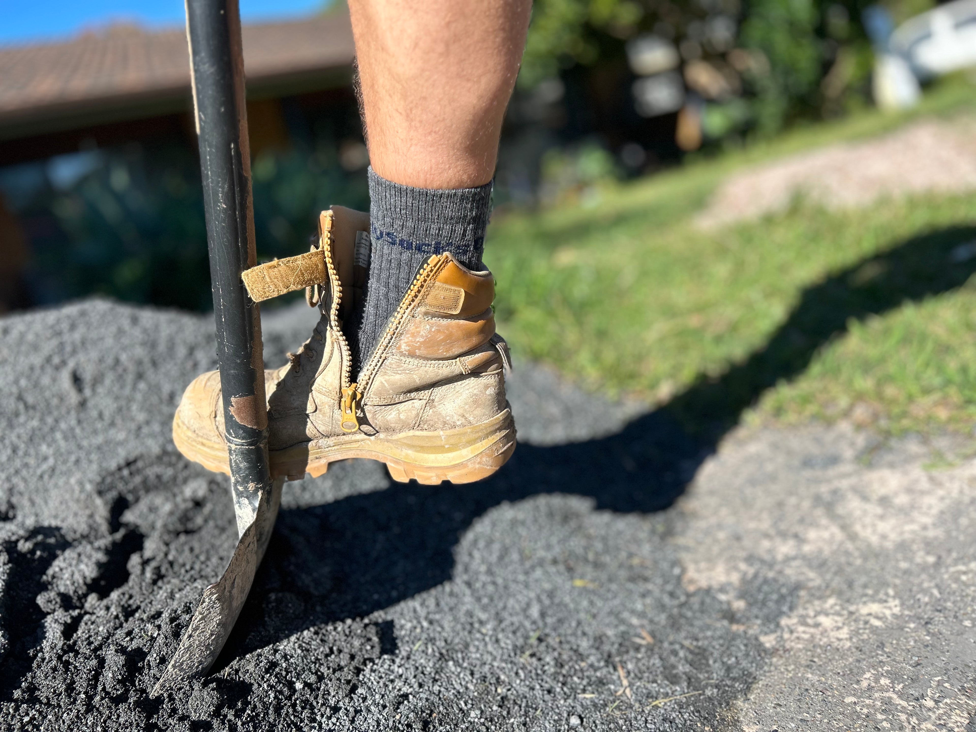 Mid weight merino work socks, durable work boot socks for steel caps