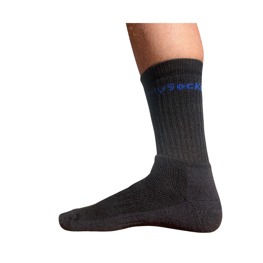 Black Australian Made Mid Weight Merino Work Sock 