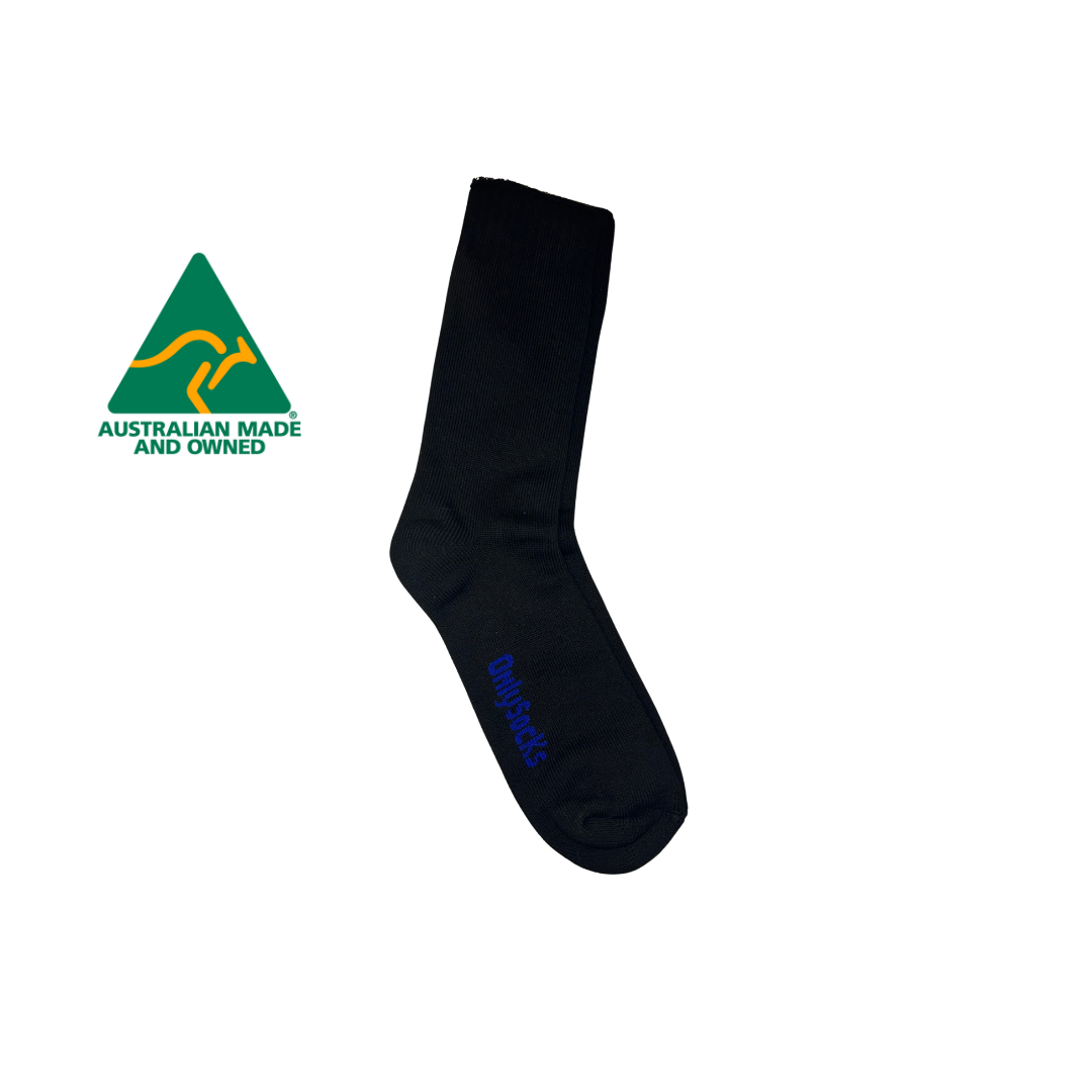 Australian Made Bamboo socks, for moisture wicking, anti-bacterial, comfortable work socks. These are the go to for every aussie job site